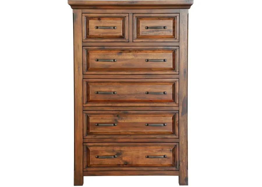 HillCrest Six Drawer Chest in Old Chestnut by Napa Furniture Design