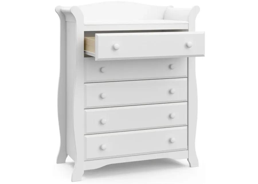 Aval 5-Drawer Chest in White by Bellanest
