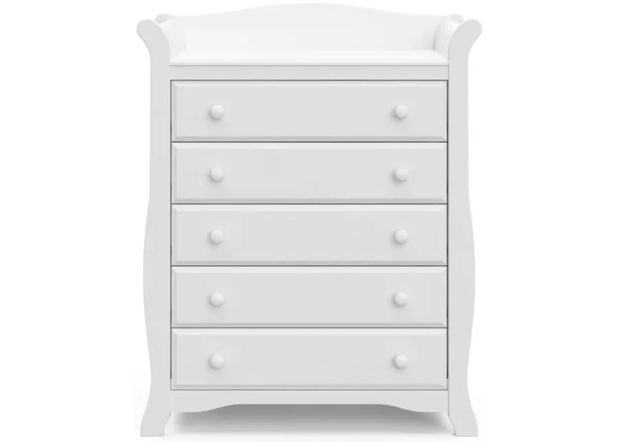 Aval 5-Drawer Chest in White by Bellanest