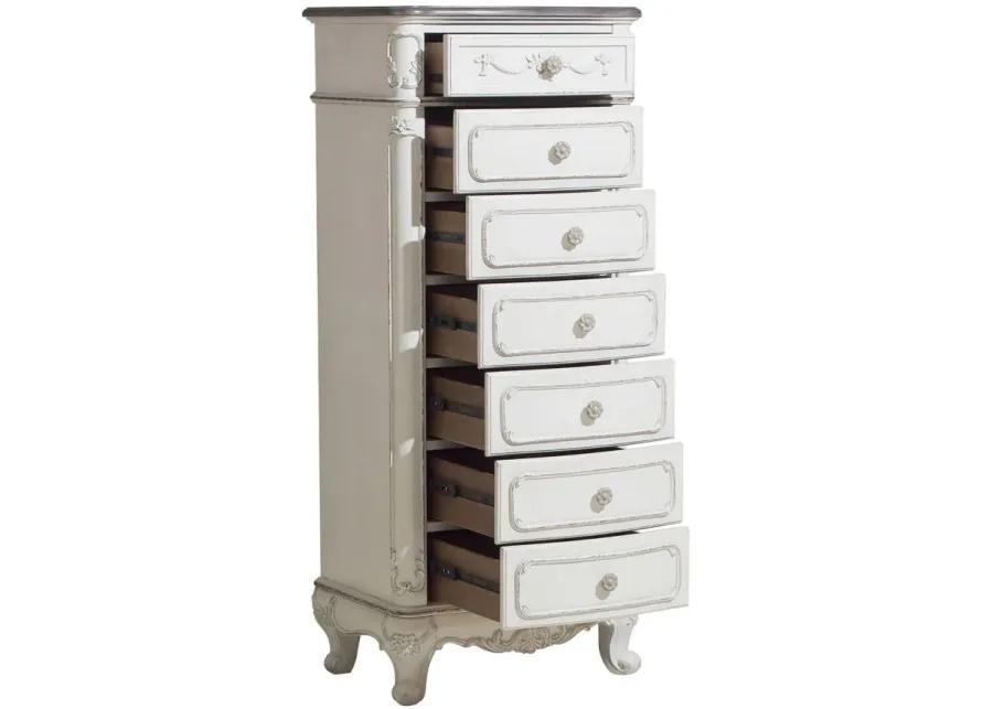 Averny 7-Drawer Bedroom Chest in Antique White & Gray by Homelegance