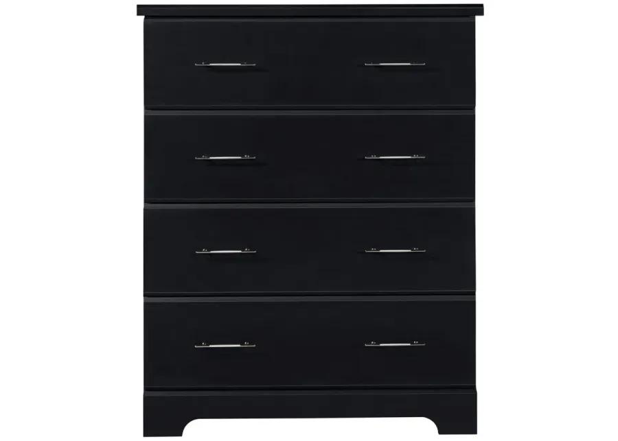 Brooks 4 Drawer Chest in Black by Bellanest