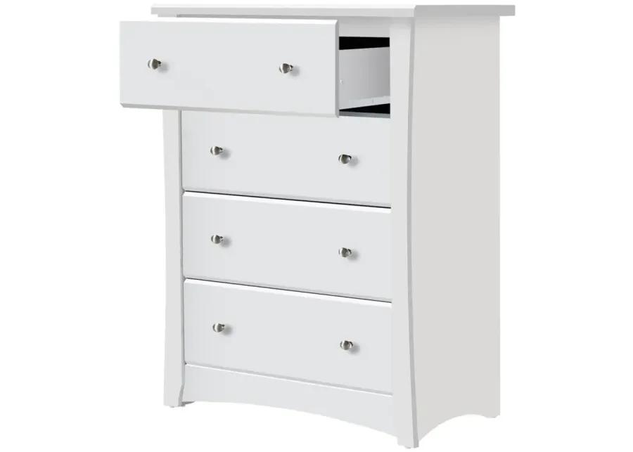 Crest 4 Drawer Chest in White by Bellanest