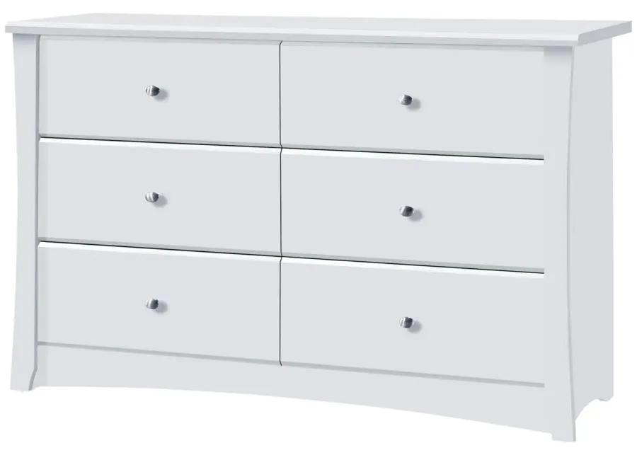 Crest 6 Drawer Dresser in White by Bellanest