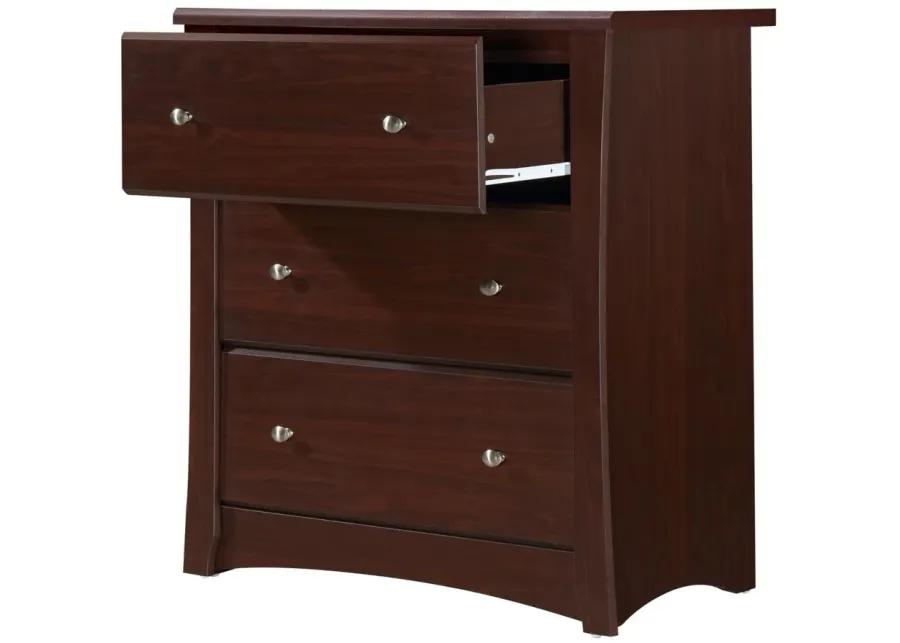 Crest 3 Drawer Chest in Brown by Bellanest