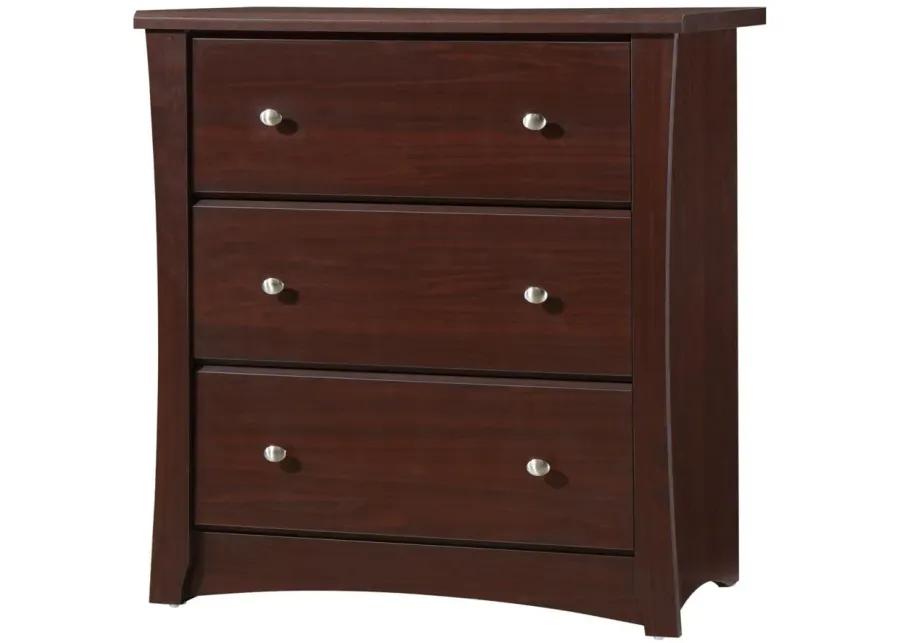 Crest 3 Drawer Chest in Brown by Bellanest