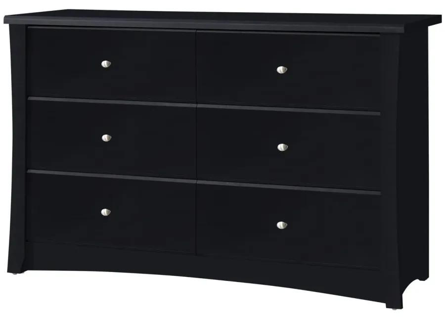 Crest 6 Drawer Dresser in Black by Bellanest