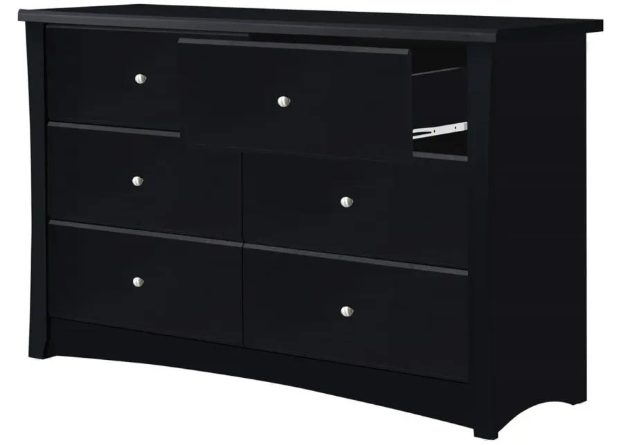 Crest 6 Drawer Dresser in Black by Bellanest