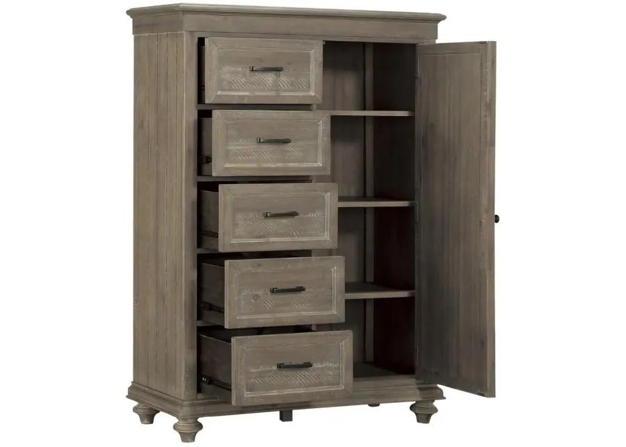 Verano Wardrobe Chest in Driftwood light brown by Homelegance