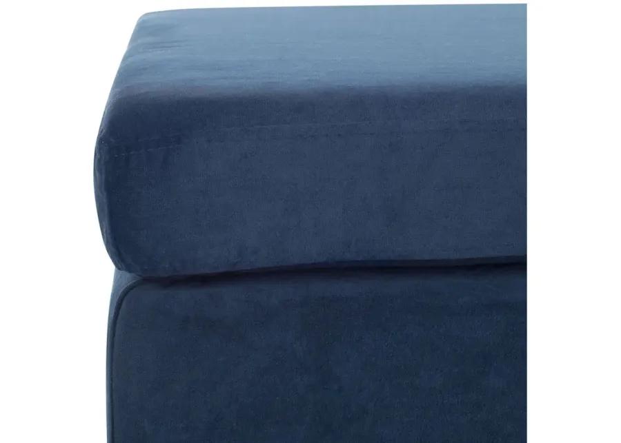 Gina Square Ottoman in Navy / Brass by Safavieh