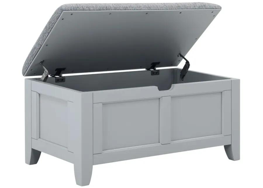 Kylie Youth Lift-Top Storage Bench in Gray by Bellanest