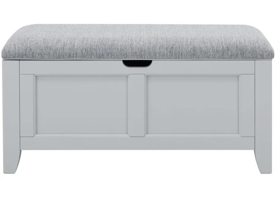 Kylie Youth Lift-Top Storage Bench in Gray by Bellanest