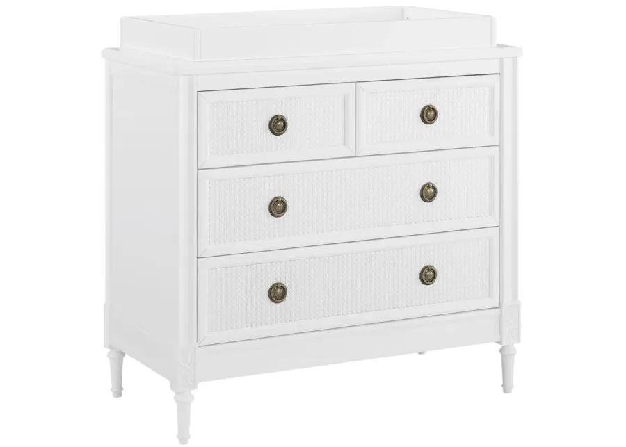 Madeline 4-Drawer Dresser with Changing Top by Delta Children in Bianca White by Delta Children