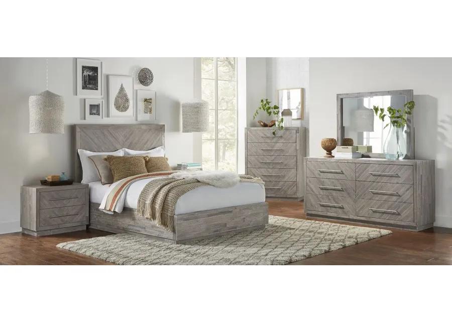 Herringbone King-Size Solid Wood Storage Bed by Bellanest