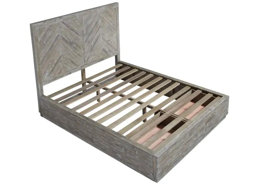 Herringbone King-Size Solid Wood Storage Bed by Bellanest