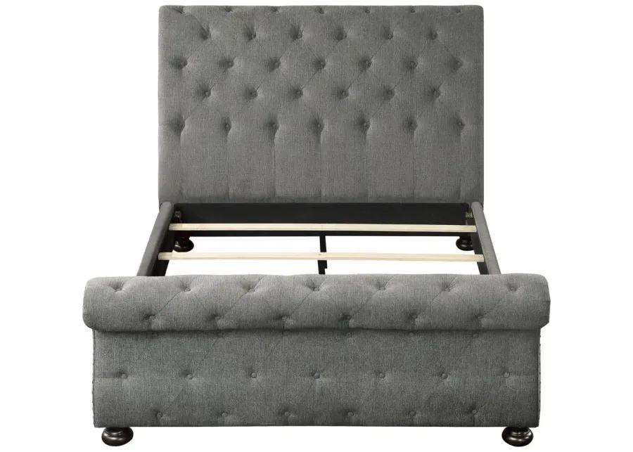 Sanders Upholstered Bed in Dark Gray by Homelegance
