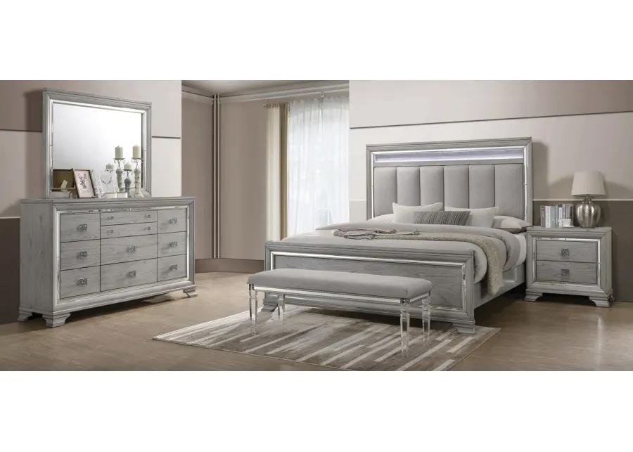 Vail 4-pc. Bedroom Set in Light Gray by Crown Mark