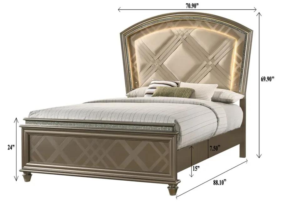 Cristal 4-pc. Bedroom Set in Gold by Crown Mark