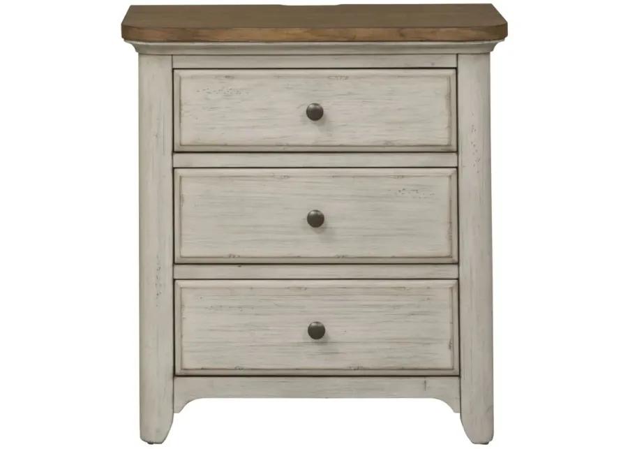 Farmhouse Reimagined 4-pc. Poster Bedroom Set w/ Drawer Nightstand in White by Liberty Furniture