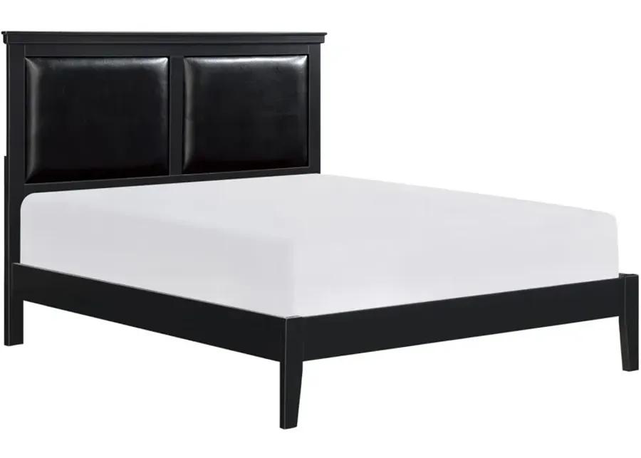 Place 4-pc. Upholstered Bedroom Set in Black by Homelegance