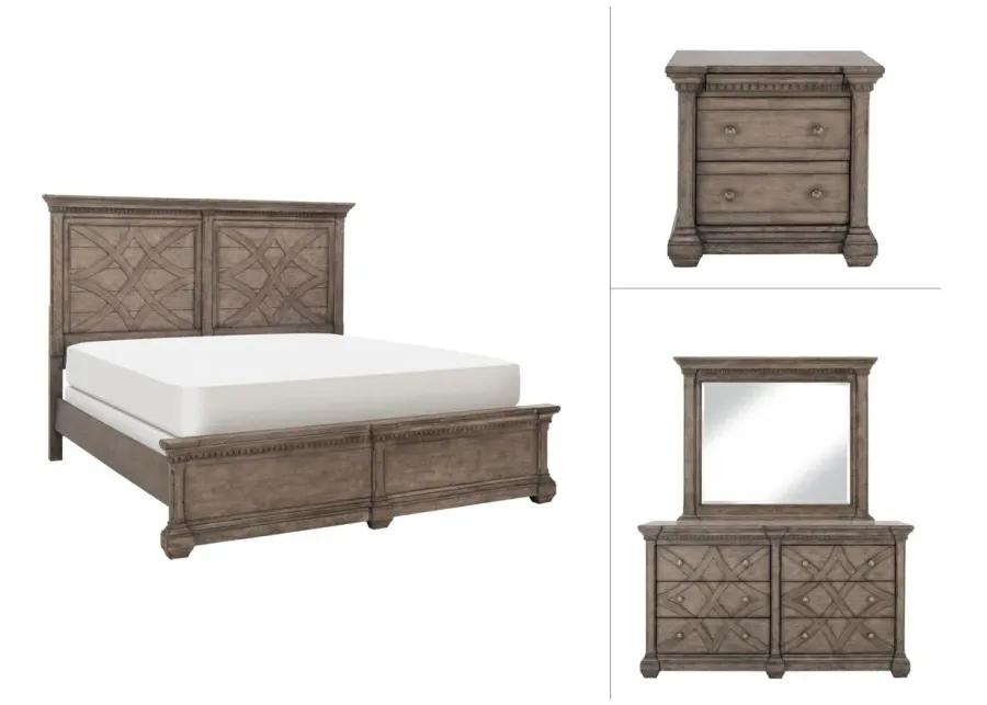 Clifton 4-pc. Bedroom Set in Antiqued Gray by Samuel Lawrence