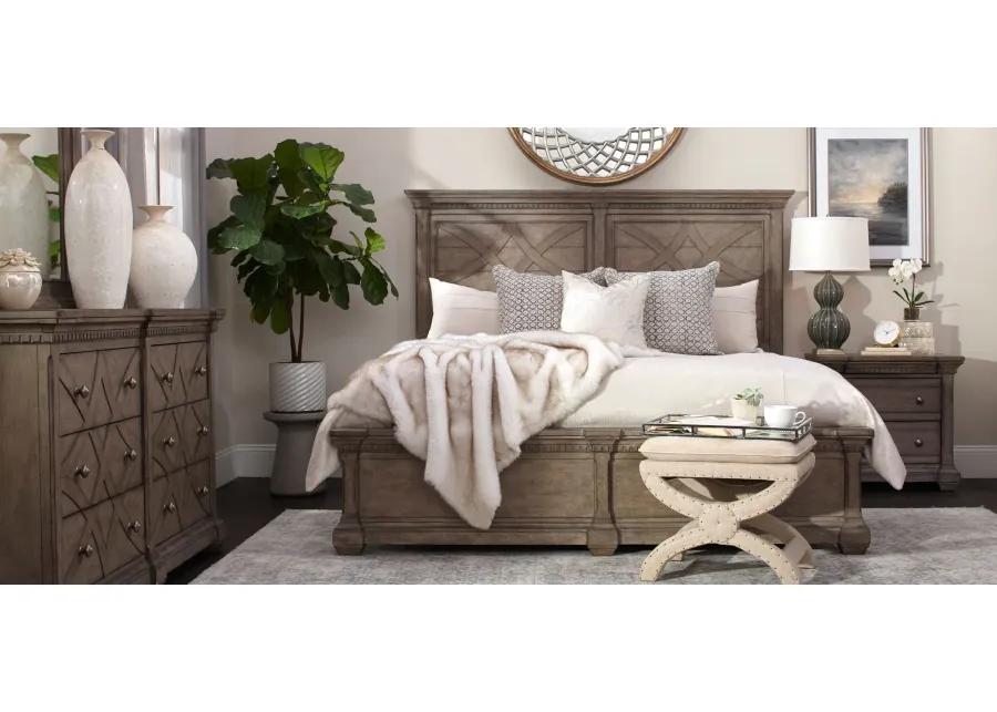 Clifton 4-pc. Bedroom Set in Antiqued Gray by Samuel Lawrence