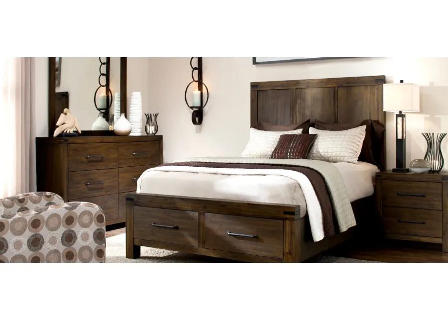 Gannon 4-pc. Bedroom Set w/ Platform Storage Bed in brown by Hillsdale Furniture