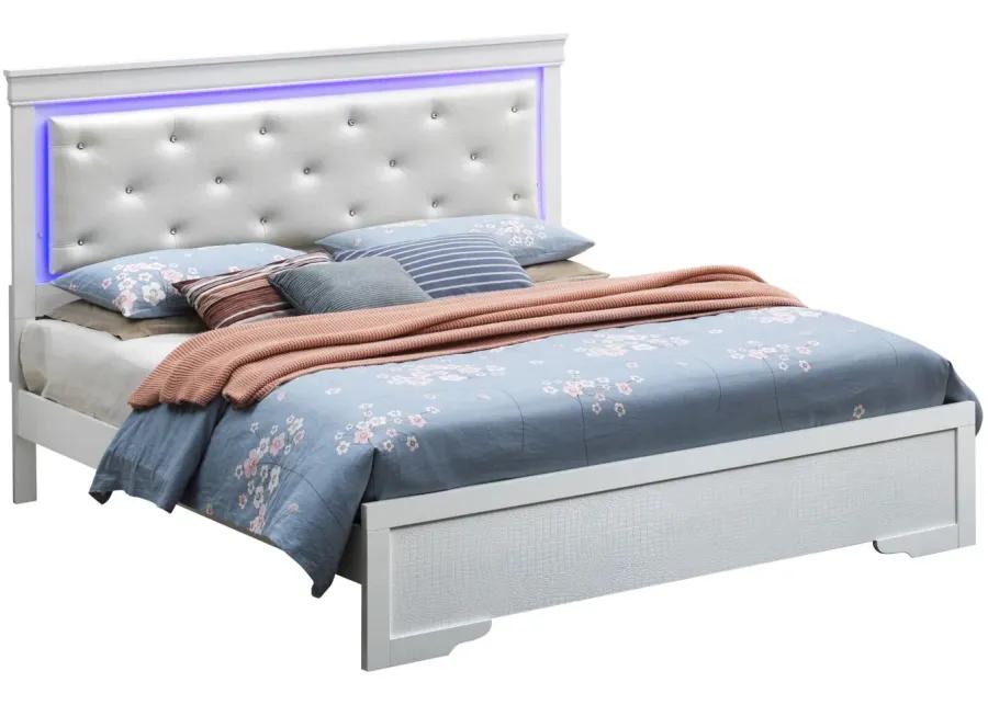 Lorana Full Bed in Silver Champagne by Glory Furniture