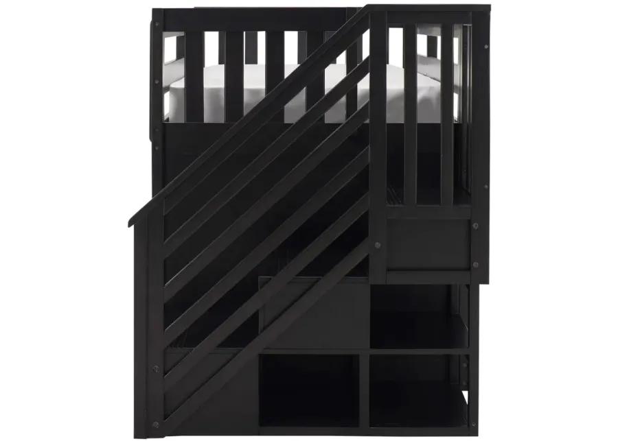Kingsley Step Bunk Bed in Charcoal by Bellanest