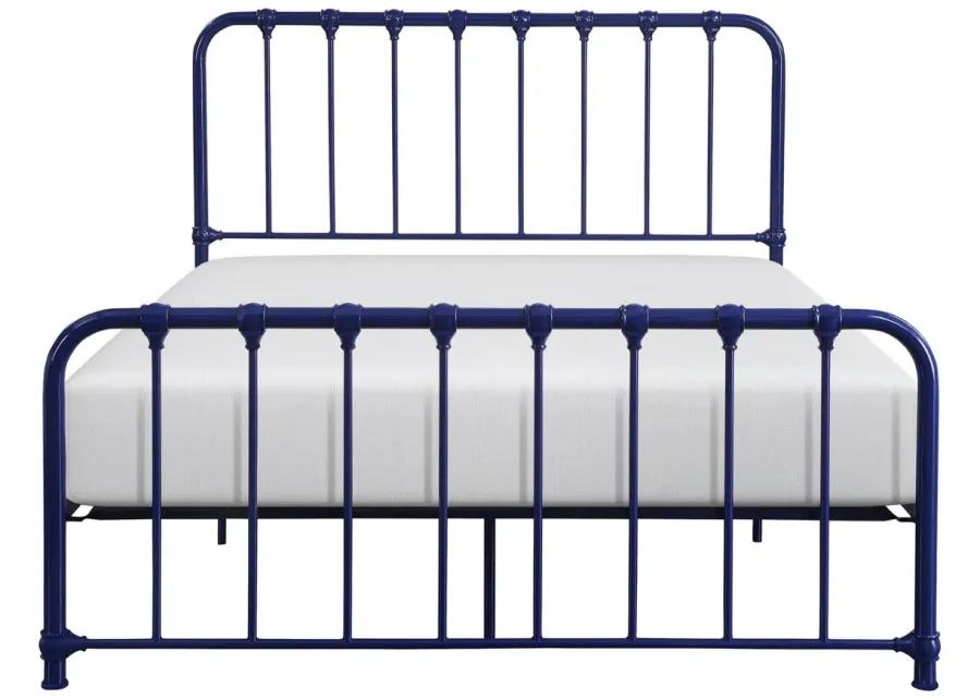 Kimmy Metal Platform Bed in Navy Blue by Homelegance