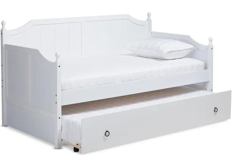 Millie Daybed with Trundle in White by Wholesale Interiors