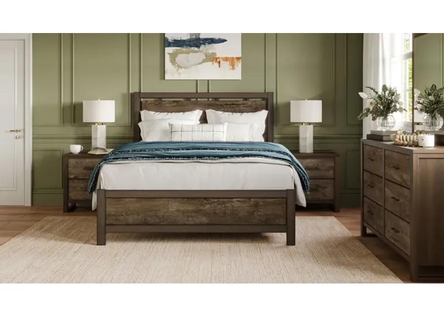 Larkspur Panel Bed in Two Tone Oak by Bellanest