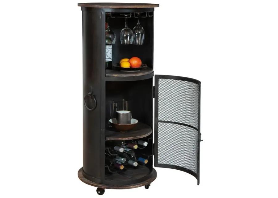 Half Pint Wine & Bar Cabinet in Black by Howard Miller Clock