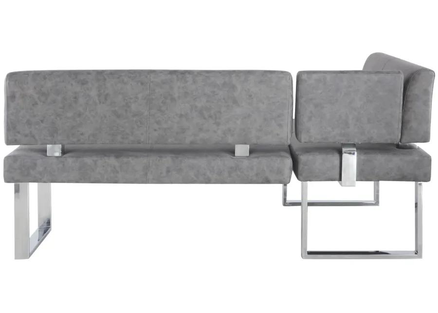 Guinevieve Upholstered Nook in Gray by Chintaly Imports