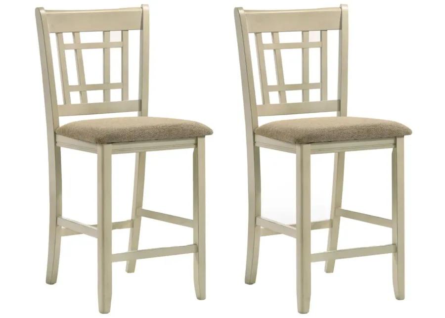 Mission Casuals Bar Chair (Set of 2) in Rustic White & French Oak by Intercon