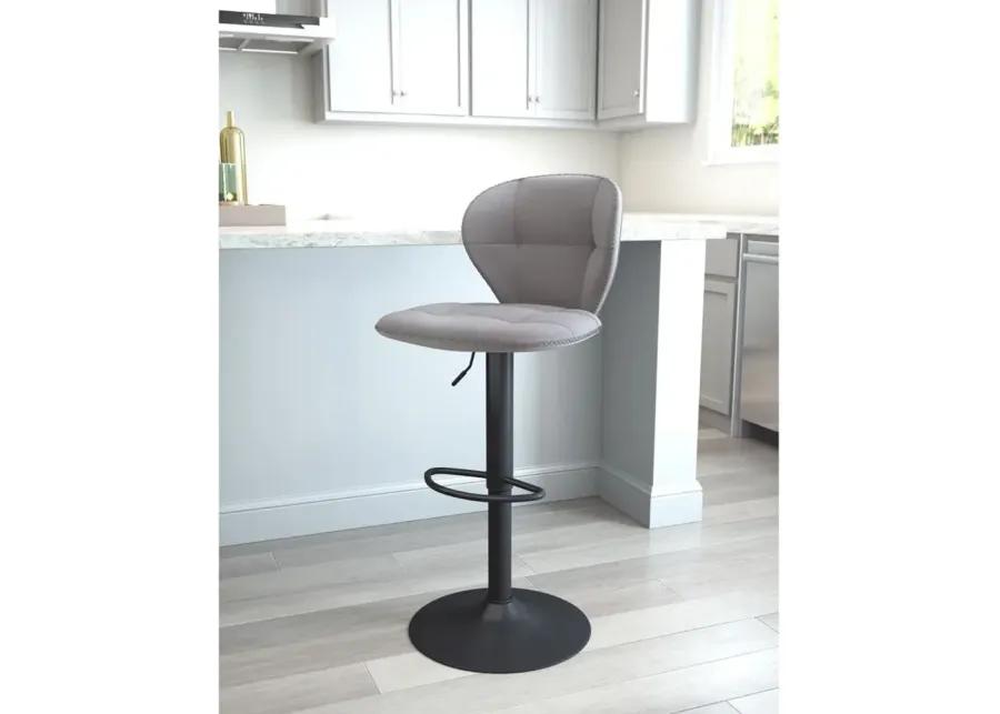 Salem Bar Stool in Gray, Black by Zuo Modern