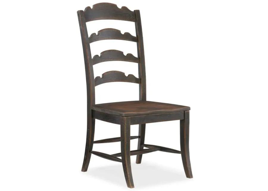 Hill Country Twin Sisters Ladderback Side Chair - Set of 2 in Black by Hooker Furniture