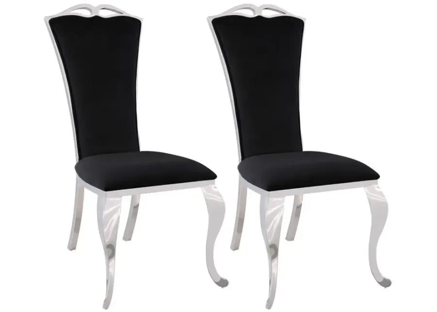 Jamey Dining Chair - Set of 2 in Black by Chintaly Imports