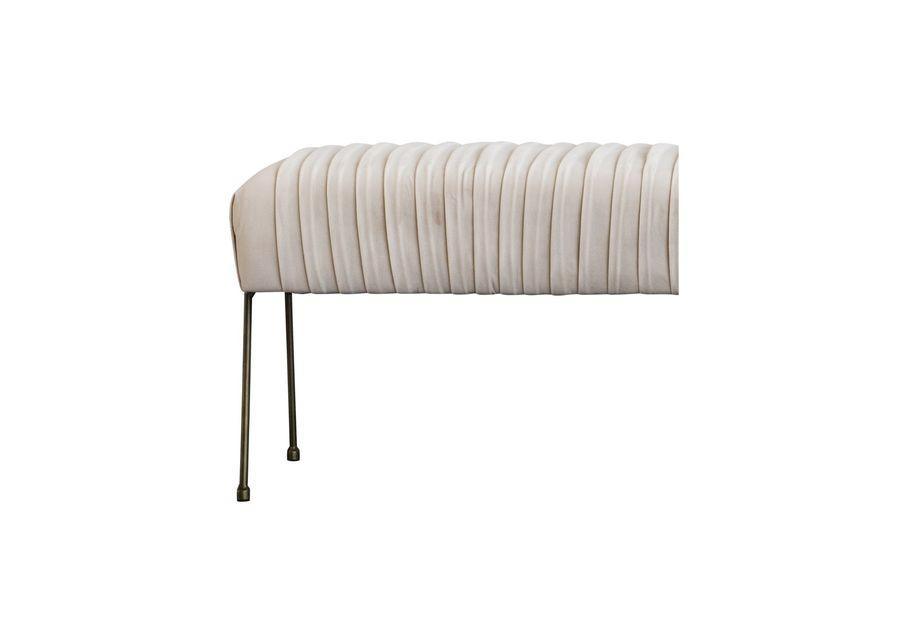 Merritt Velvet Fabric Pleated Bench in Dulce Sand by New Pacific Direct