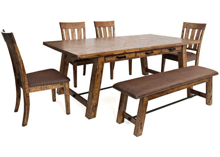 Cannon Valley 6-pc. Trestle Dining Set in Brown / Distressed Natural by Jofran