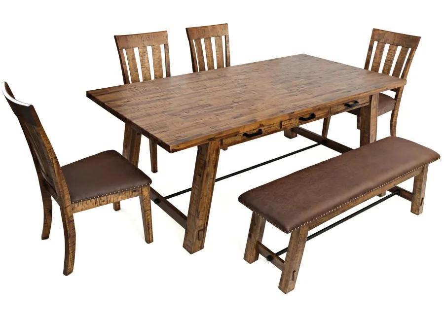 Cannon Valley 6-pc. Trestle Dining Set in Brown / Distressed Natural by Jofran