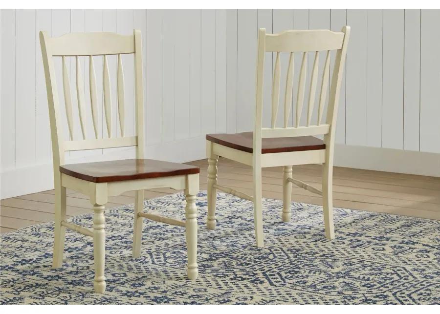 British Isles 5-pc. Oval Slatback Dining Set with Leaves in Merlot-Buttermilk by A-America