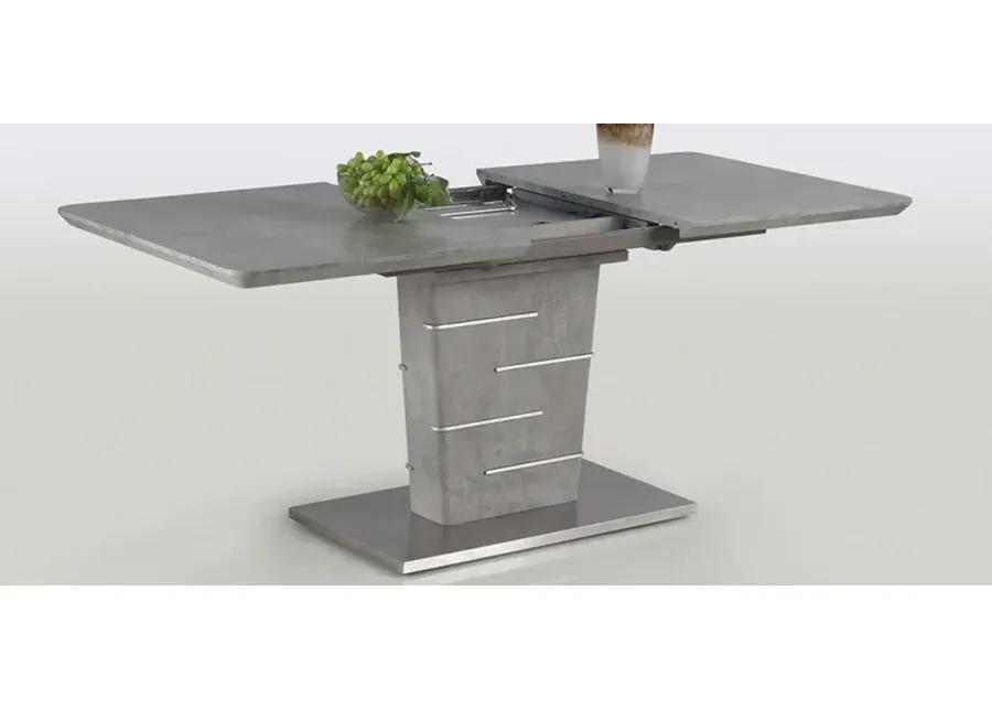 Jezebel Dining Table w/ Leaf in Concrete Gray by Chintaly Imports