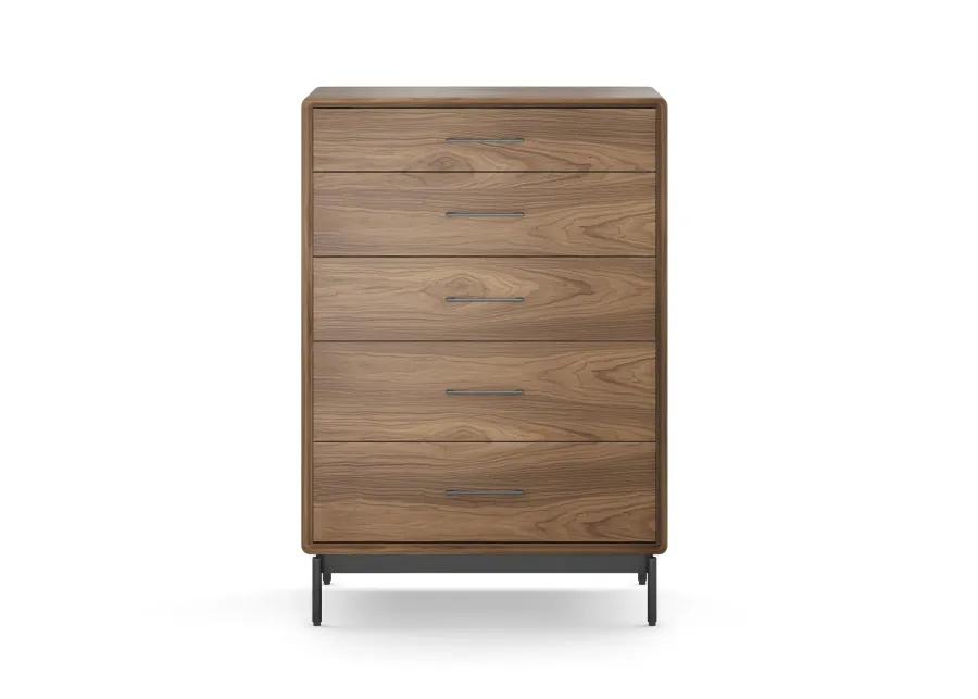 Linq 5 Drawer Chest - Natural Walnut