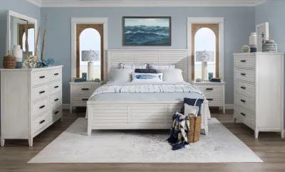 Egret King Panel Bed - Sand Dollar White