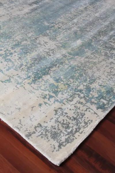 8' X 10' Blue/Yellow Hand Made Rug