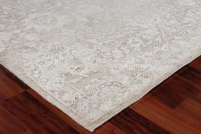 8' X 10' Ivory Hand Knotted Rug