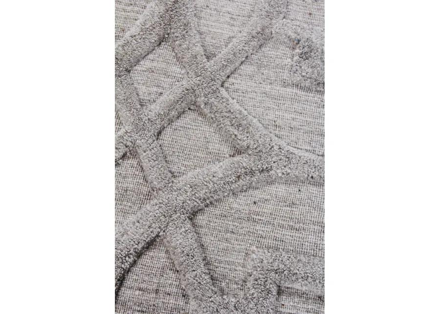 8' X 10' Light Silver Handmade Rug