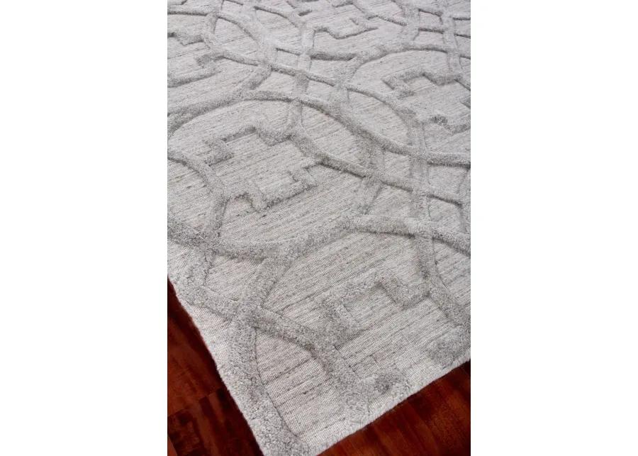 8' X 10' Light Silver Handmade Rug