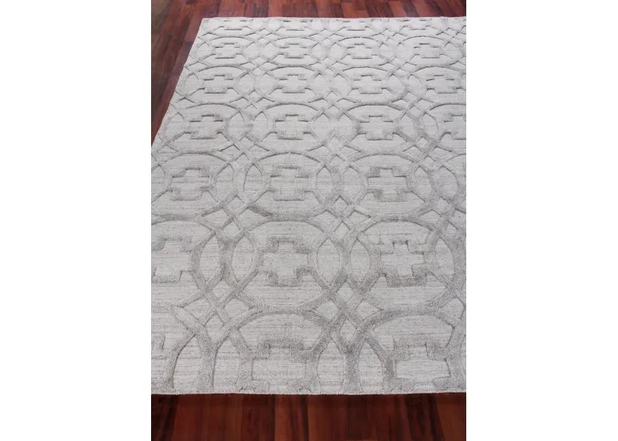 8' X 10' Light Silver Handmade Rug