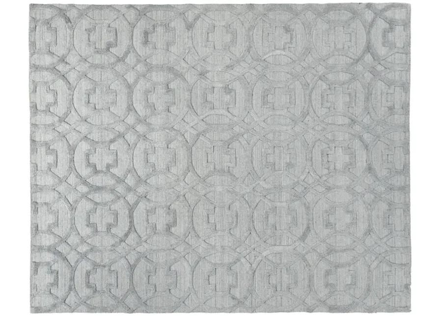 8' X 10' Light Silver Handmade Rug